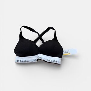 Calvin Klein Black Cross-Back Bra
